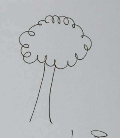 Jean POIRET : Arbre mouton, Autographe et dessin original signé