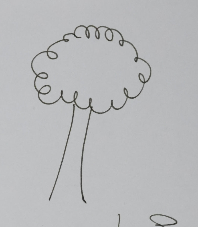 Jean POIRET : Arbre mouton, Autographe et dessin original signé