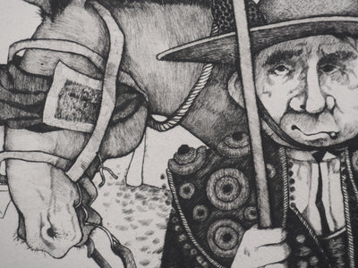 Enrique MARIN MUNOZ : Deux Picadors, Gravure originale signée