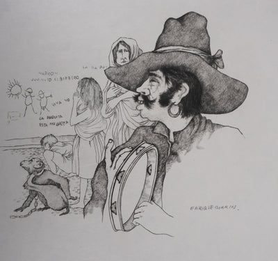 Enrique MARIN MUNOZ : Dans la rue à Séville, Gravure originale signée