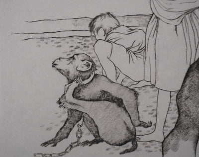 Enrique MARIN MUNOZ : Dans la rue à Séville, Gravure originale signée