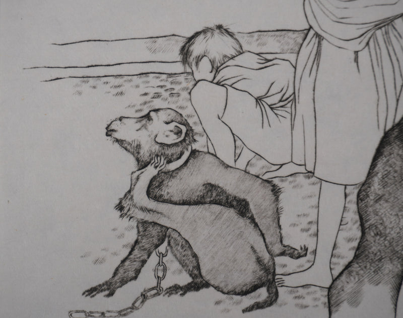 Enrique MARIN MUNOZ : Dans la rue à Séville, Gravure originale signée