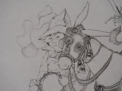 Enrique MARIN MUNOZ : La troupe du cirque, Gravure originale signée