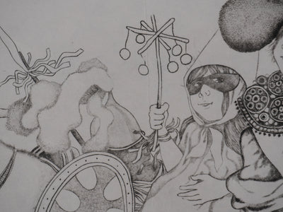 Enrique MARIN MUNOZ : La troupe du cirque, Gravure originale signée