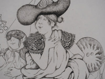 Enrique MARIN MUNOZ : La troupe du cirque, Gravure originale signée