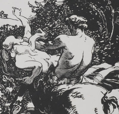 Auguste LEPERE : Le centaure, Gravure sur bois originale signée