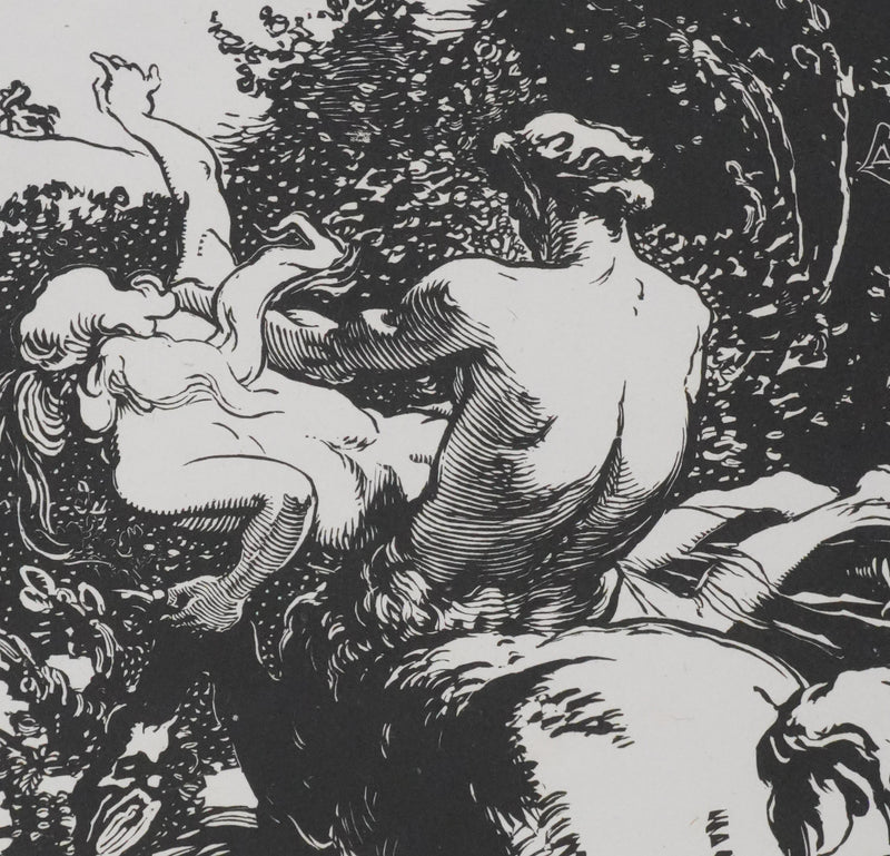 Auguste LEPERE : Le centaure, Gravure sur bois originale signée