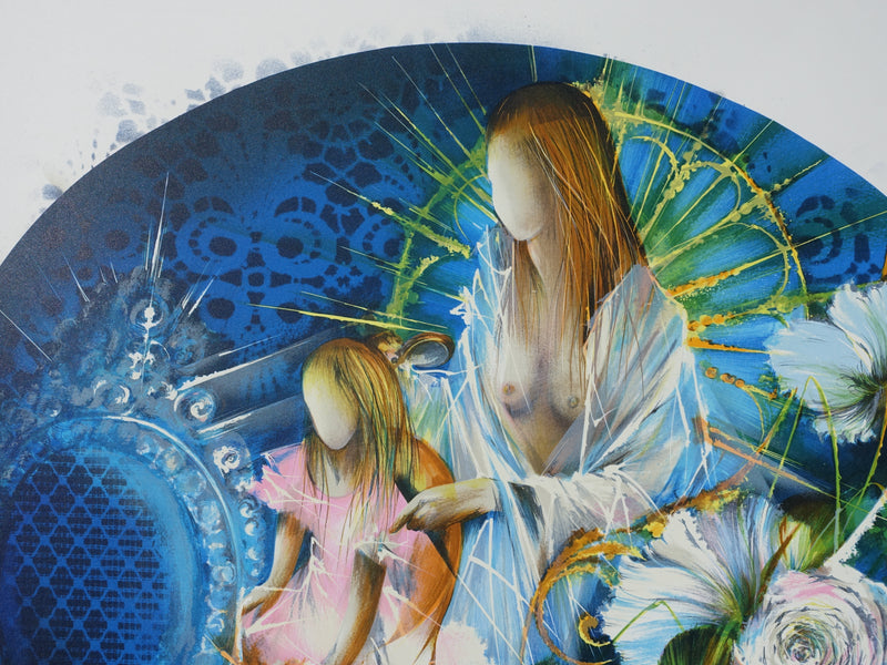 Raymond POULET : Mère et enfant, Lithographie originale signée