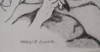 Enrique MARIN MUNOZ : Les gardiennes, Gravure originale signée