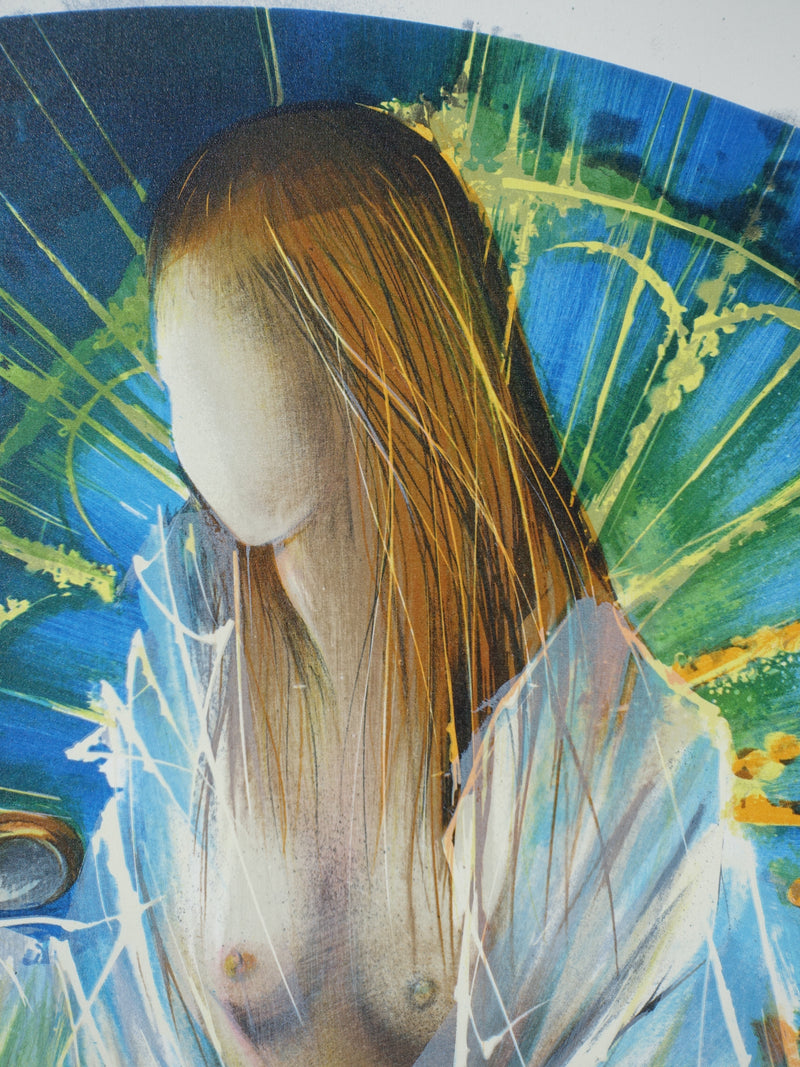 Raymond POULET : Mère et enfant, Lithographie originale signée