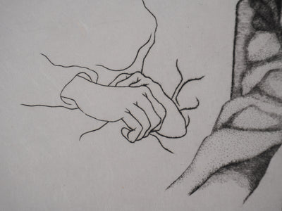 Enrique MARIN MUNOZ : Les gardiennes, Gravure originale signée