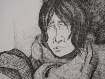 Enrique MARIN MUNOZ : Les gardiennes, Gravure originale signée