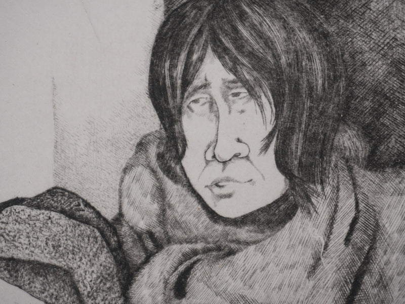 Enrique MARIN MUNOZ : Les gardiennes, Gravure originale signée