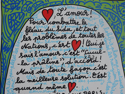 Robert COMBAS : L'amour, Sérigraphie originale (photo de détail 4) - Crédit photo : Galerie Art.Paris