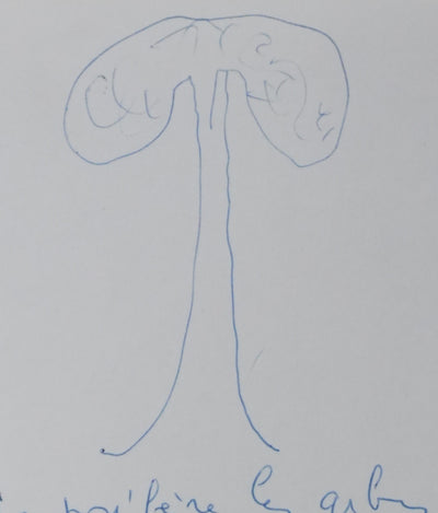 Alain BOMBARD : Je préfère les arbres, Autographe et dessin original signé