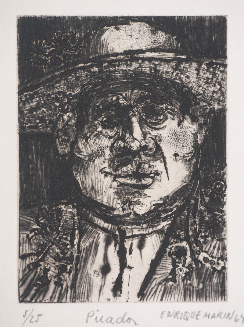 Enrique MARIN MUNOZ  : Le Picador, Gravure originale signée