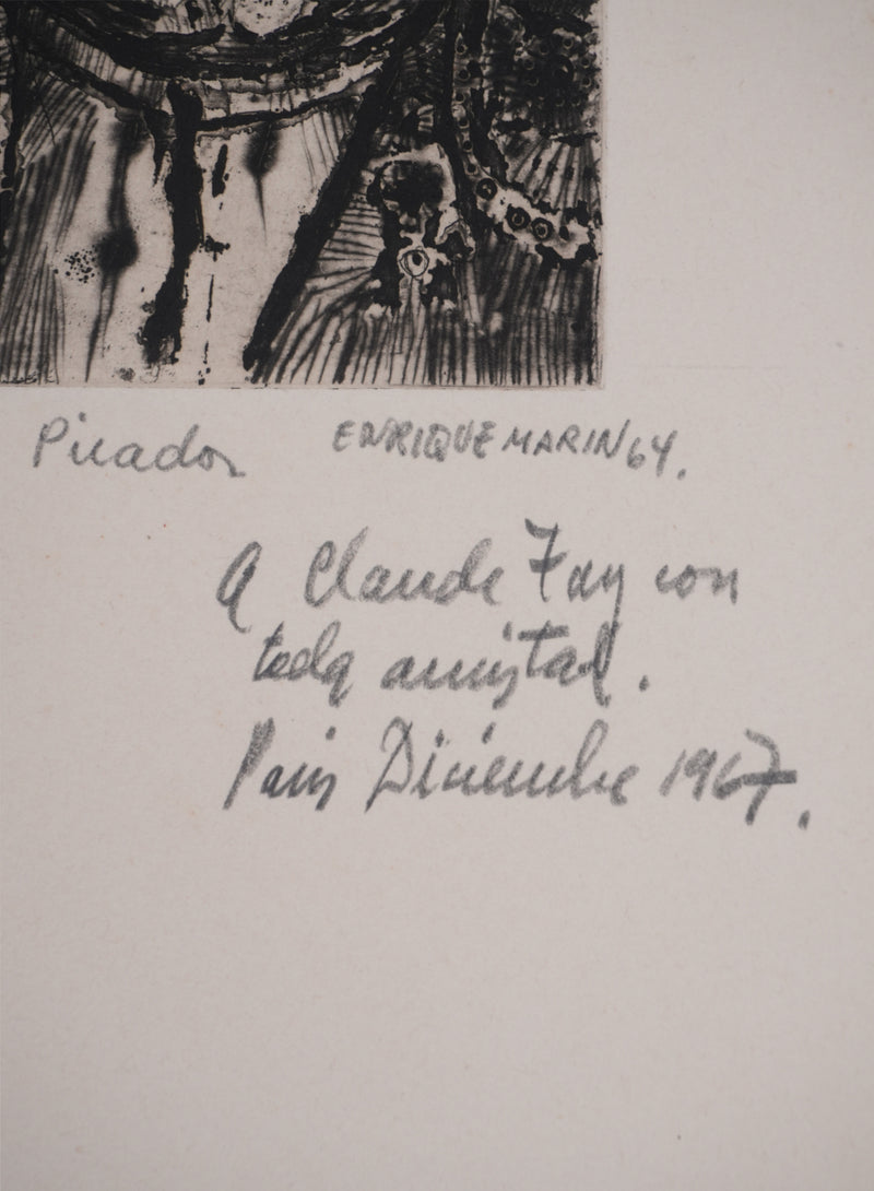 Enrique MARIN MUNOZ  : Le Picador, Gravure originale signée