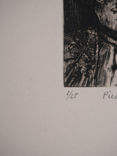 Enrique MARIN MUNOZ  : Le Picador, Gravure originale signée