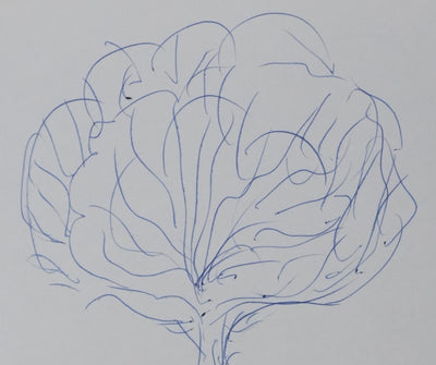 JACQUEMIN : Arbre bleu, Autographe et dessin original signé