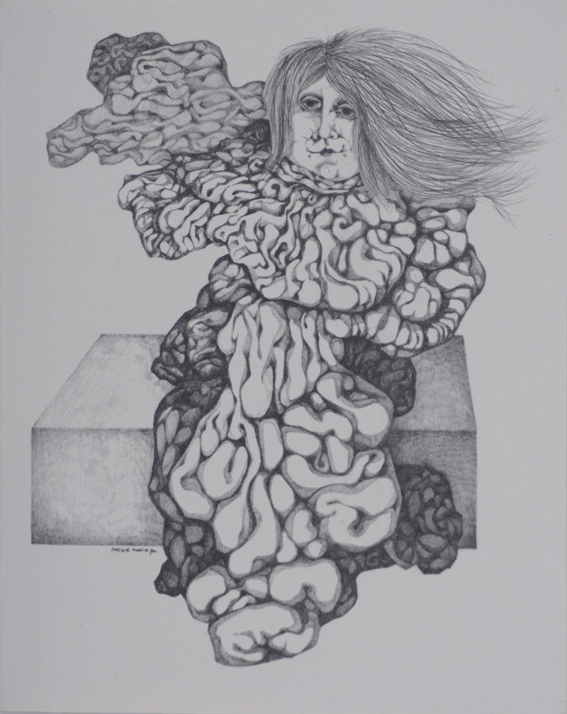 Enrique MARIN MUNOZ : La femme à la robe organique, Impression signée