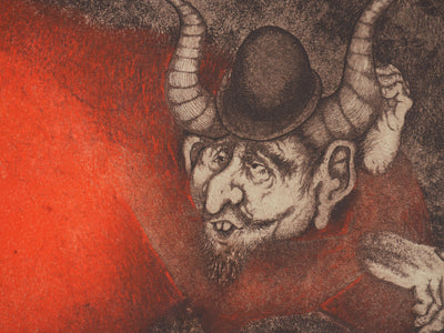 Enrique MARIN MUNOZ : La ville endormie, Gravure originale signée
