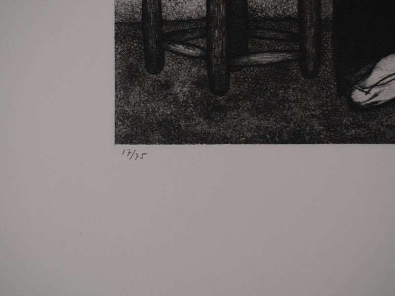 Enrique MARIN MUNOZ : Fantasmes en cage, Gravure originale signée