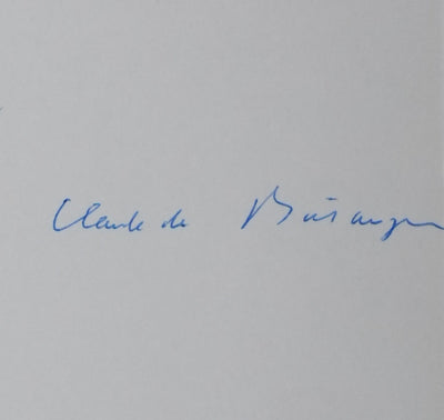 Jean BERNARD : Les arbres bleus, Autographe et dessin original signé