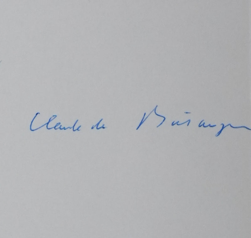 Jean BERNARD : Les arbres bleus, Autographe et dessin original signé