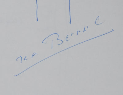 Jean BERNARD : Les arbres bleus, Autographe et dessin original signé