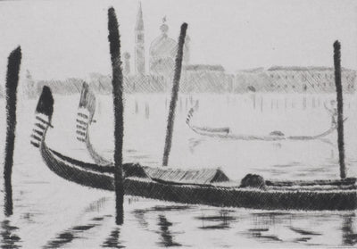 Camille COMBE : Matin à Venise, Gravure originale signée
