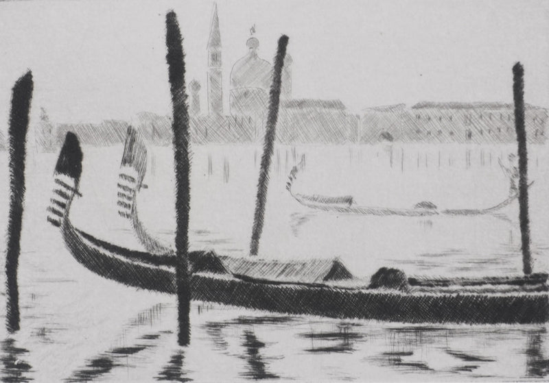 Camille COMBE : Matin à Venise, Gravure originale signée