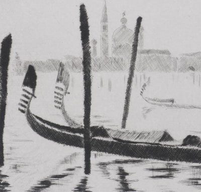 Camille COMBE : Matin à Venise, Gravure originale signée