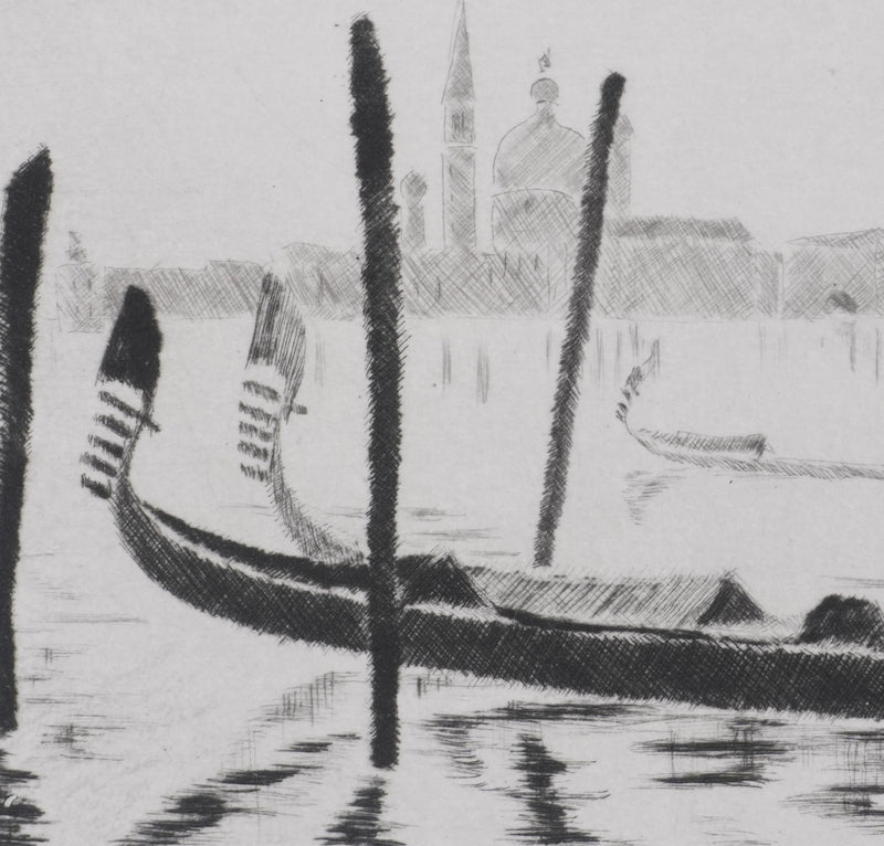 Camille COMBE : Matin à Venise, Gravure originale signée