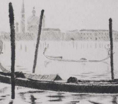Camille COMBE : Matin à Venise, Gravure originale signée