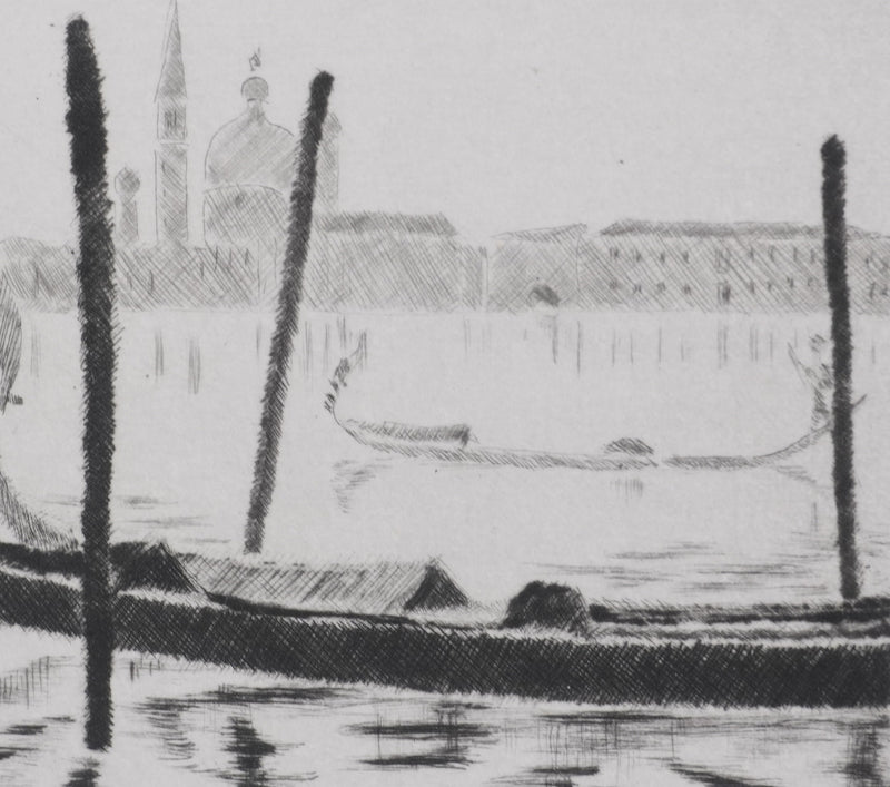 Camille COMBE : Matin à Venise, Gravure originale signée
