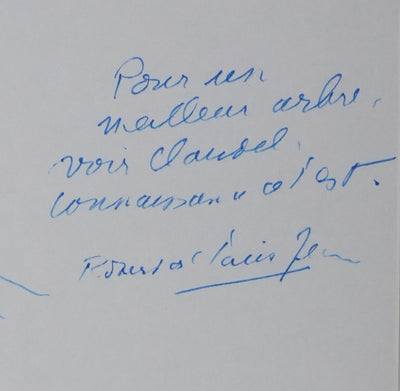 Robert de SAINT-JEAN : L'arbre bleuté, Autographe et dessin original signé