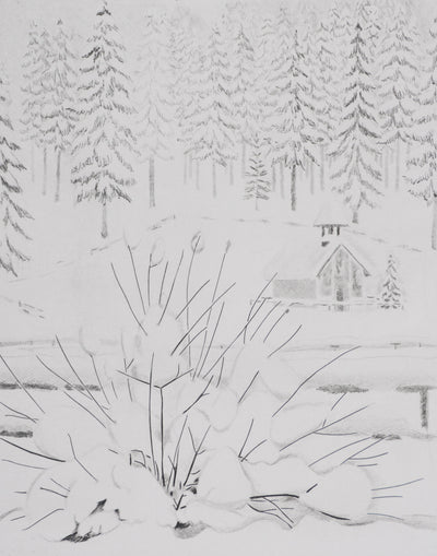 Camille COMBE : Fleurs de neige, Gravure originale signée