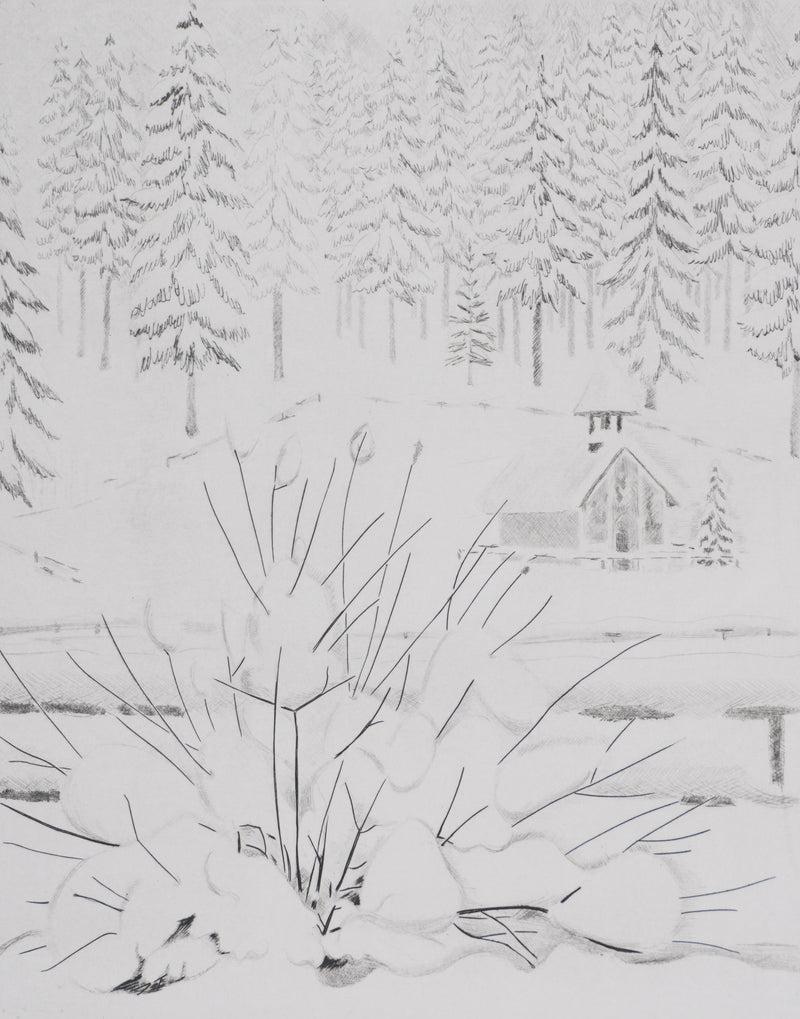 Camille COMBE : Fleurs de neige, Gravure originale signée