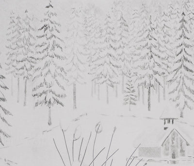 Camille COMBE : Fleurs de neige, Gravure originale signée