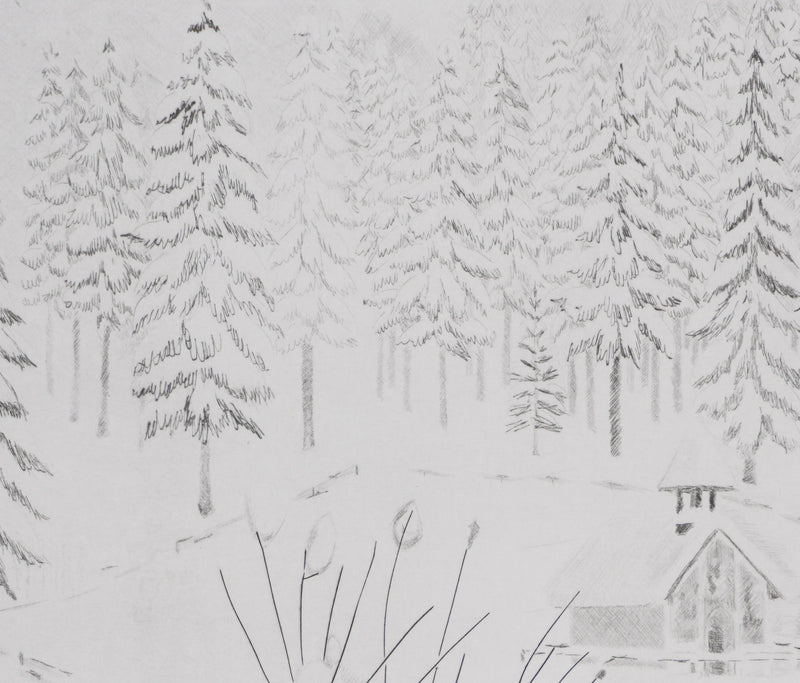 Camille COMBE : Fleurs de neige, Gravure originale signée