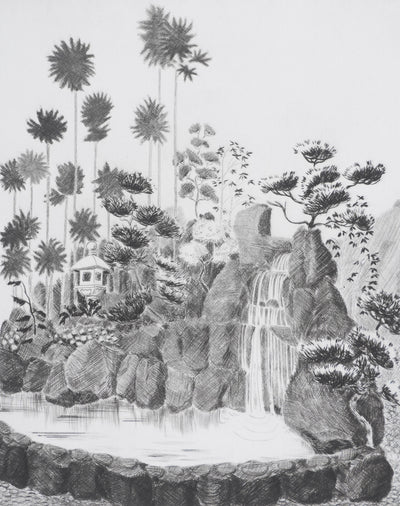 Camille COMBE : Cascade, Gravure originale signée