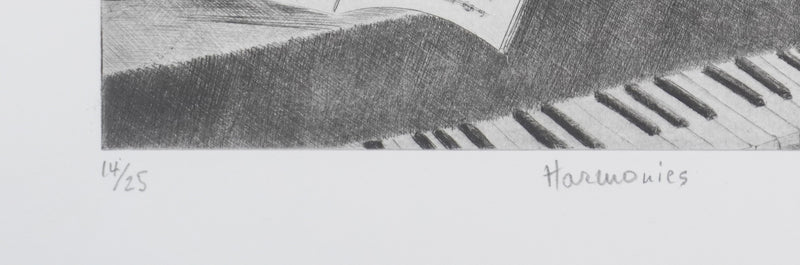 Camille COMBE : Harmonies, Gravure originale signée