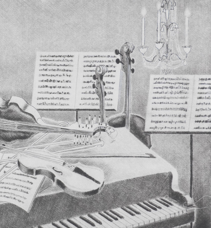 Camille COMBE : Harmonies, Gravure originale signée