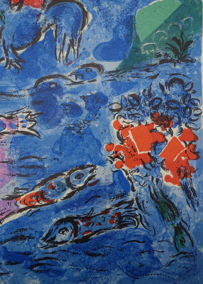 Marc CHAGALL : Ruben, L'eau, les cieux et le soleil, Lithographie originale (photo de détail 3) - Crédit photo : Galerie Art.Paris