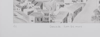 Camille COMBE : Grenade hors-les-murs, Gravure originale signée