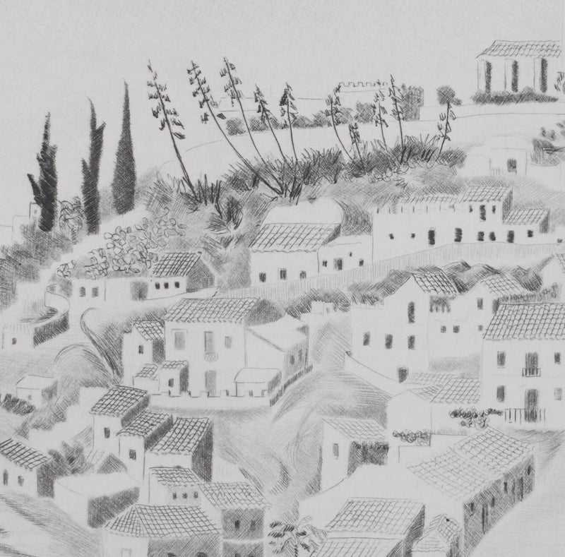 Camille COMBE : Grenade hors-les-murs, Gravure originale signée
