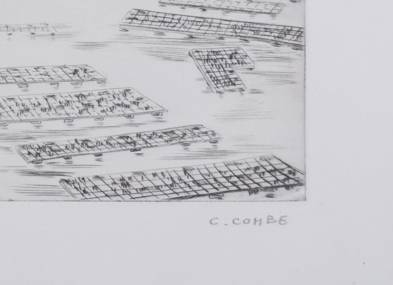 Camille COMBE : La baie des perles, Gravure originale signée