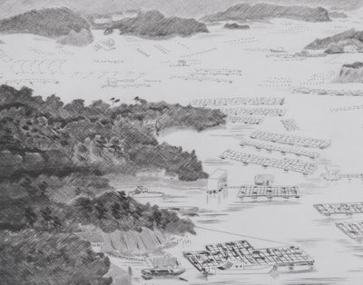 Camille COMBE : La baie des perles, Gravure originale signée