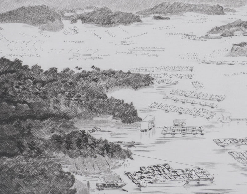 Camille COMBE : La baie des perles, Gravure originale signée