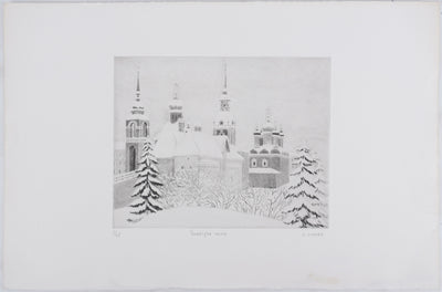 Camille COMBE : Musique russe, Gravure originale signée
